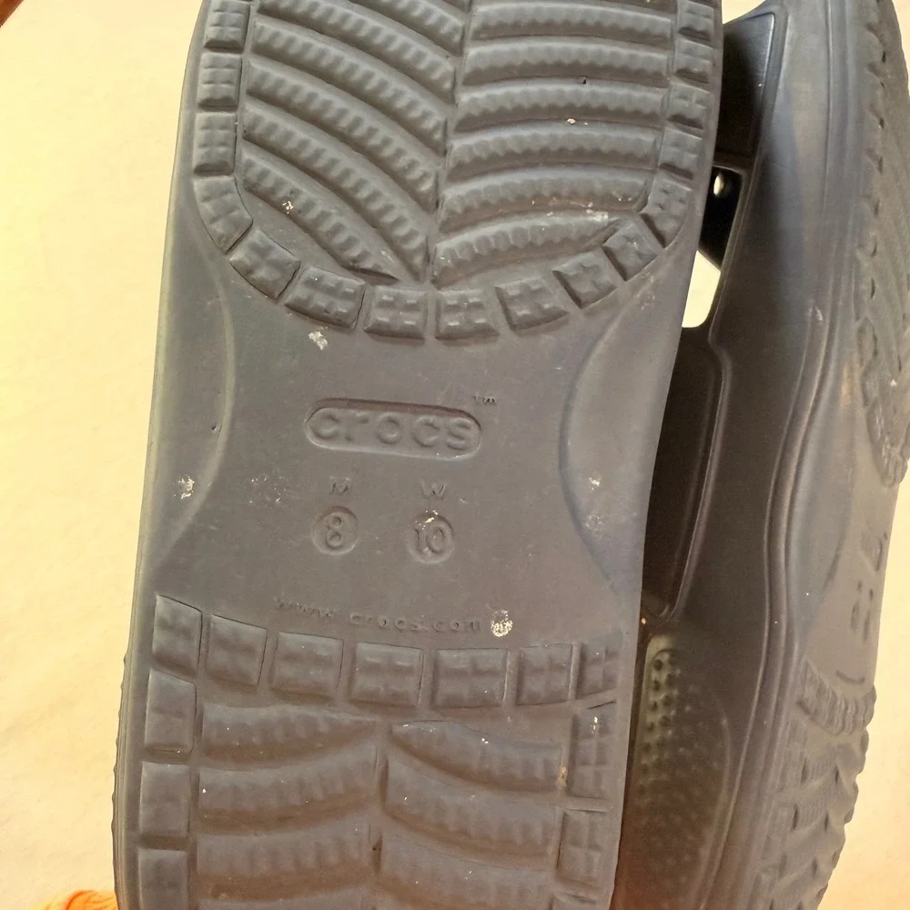 Crocs Classic Two-Strap Slide Sandals Navy Men 8 Women 10 Casual‎ Comfort Travel